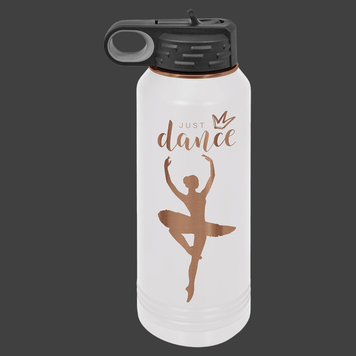 32 oz Water Bottle, White/Rose Gold, Polar Camel