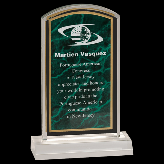 Green Marbleized Acrylic with 5" Base