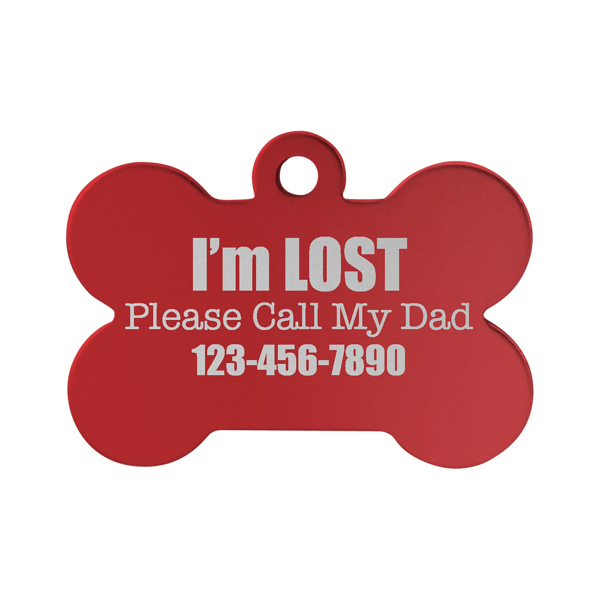 Anodized Aluminum Bone Pet Tag 1.5" x 1"
