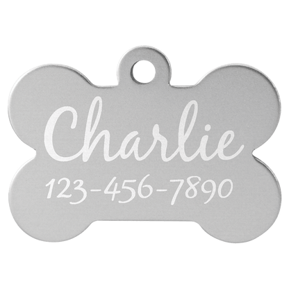 Anodized Aluminum Bone Pet Tag 1.5" x 1"