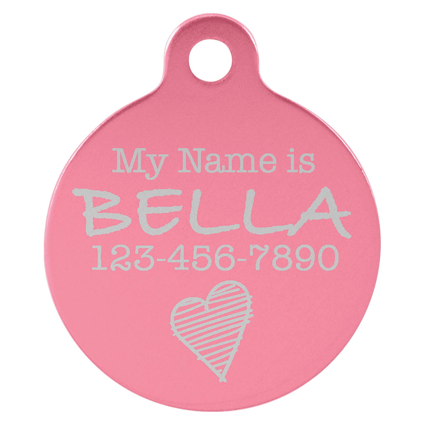 Anodized Aluminum Round Pet Tag 1"