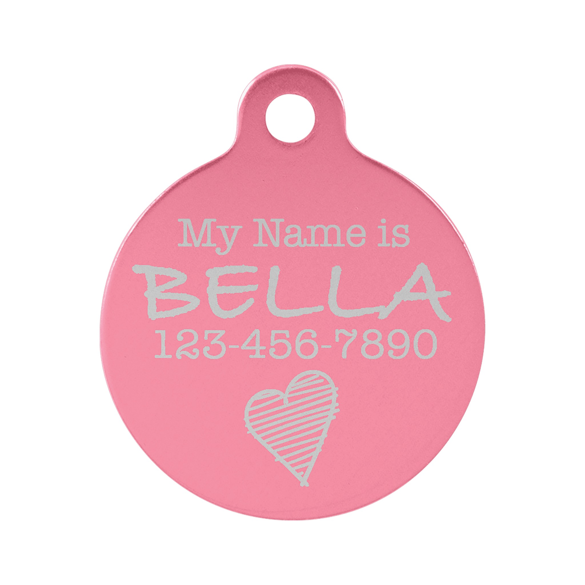 Anodized Aluminum Round Pet Tag 1"
