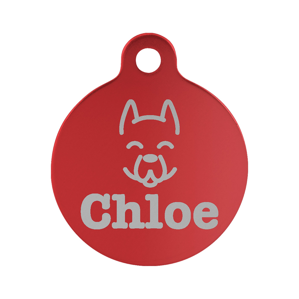 Anodized Aluminum Round Pet Tag 1"