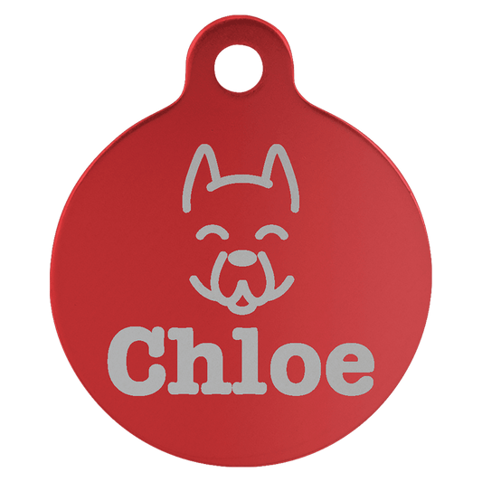 Anodized Aluminum Round Pet Tag 1"