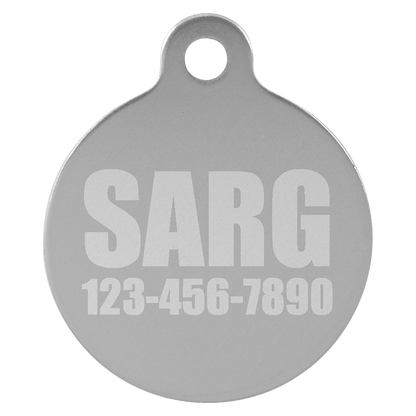 Anodized Aluminum Round Pet Tag 1"
