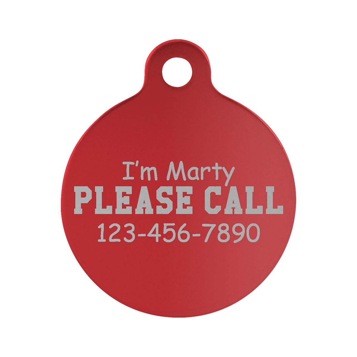 Anodized Aluminum Round Pet Tag 1.25"