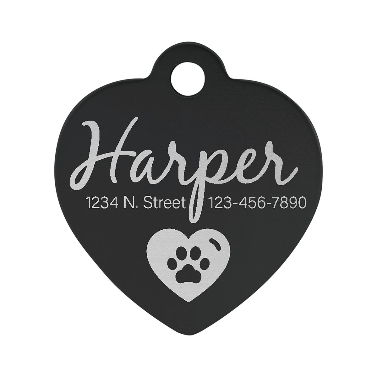 Anodized Aluminum Heart Pet Tag 1"
