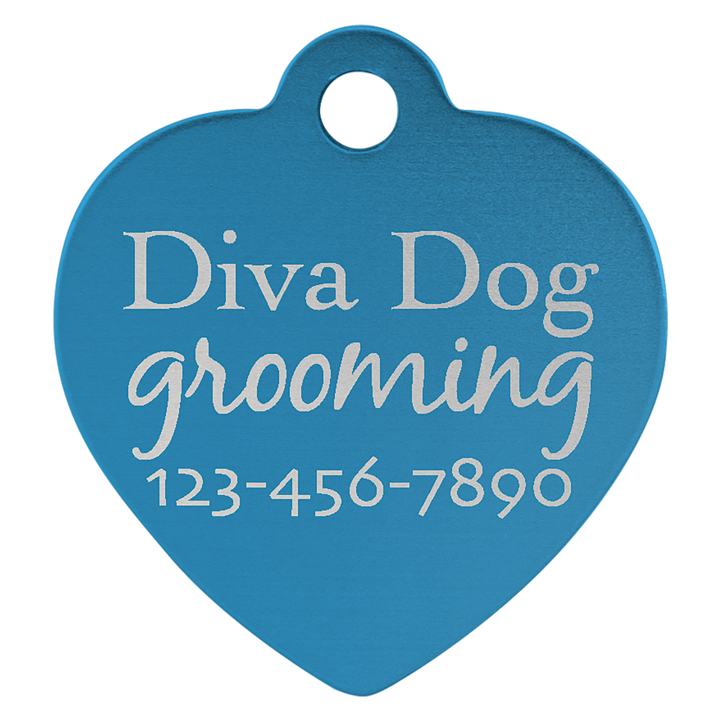 Anodized Aluminum Heart Pet Tag 1"
