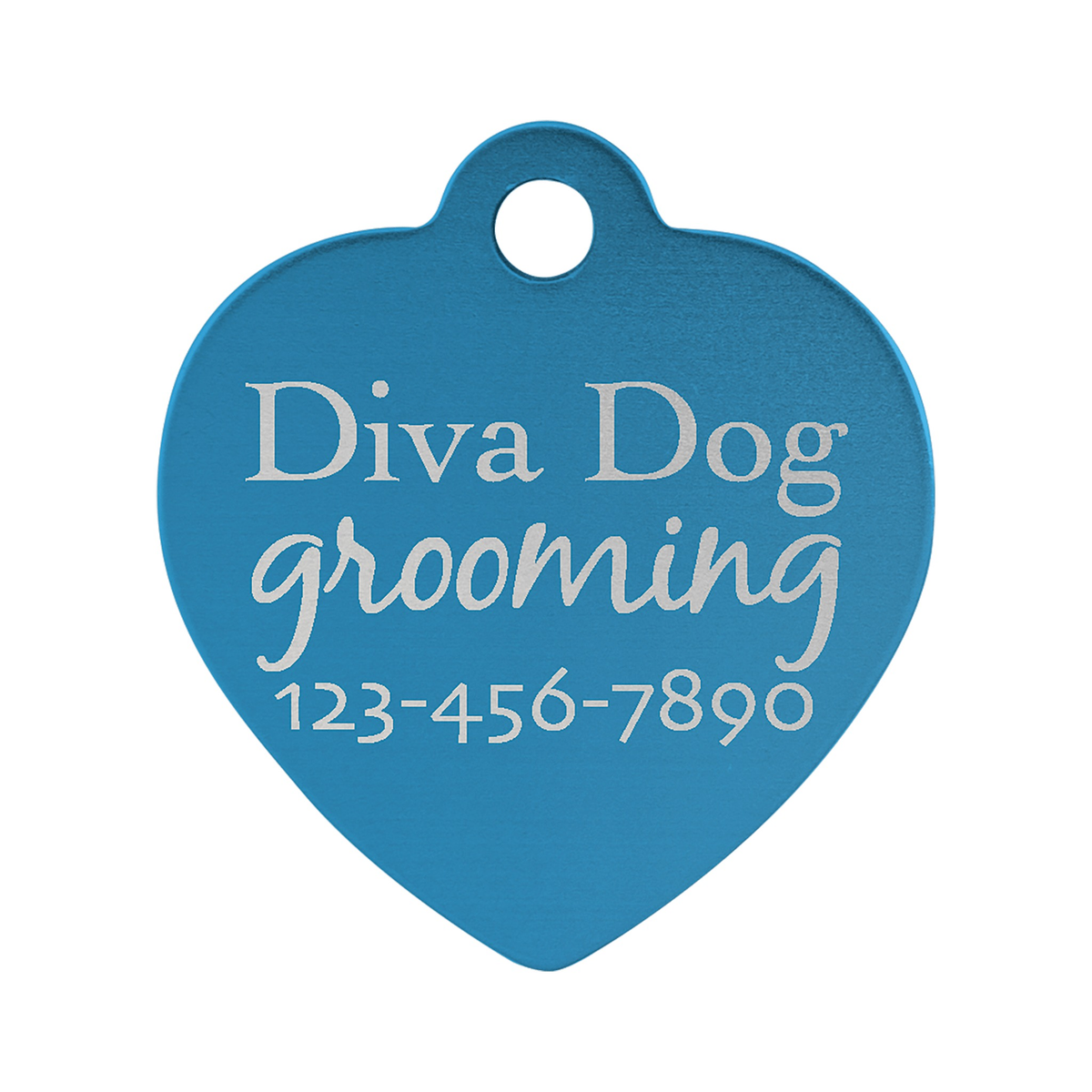 Anodized Aluminum Heart Pet Tag 1"