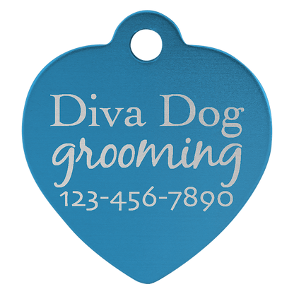 Anodized Aluminum Heart Pet Tag 1"