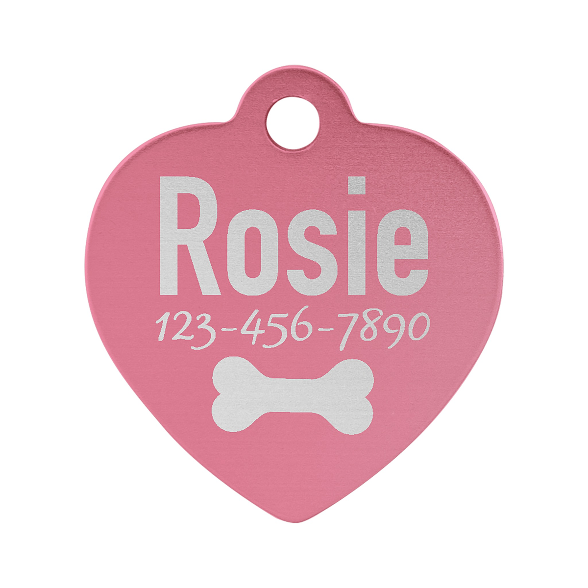 Anodized Aluminum Heart Pet Tag 1"