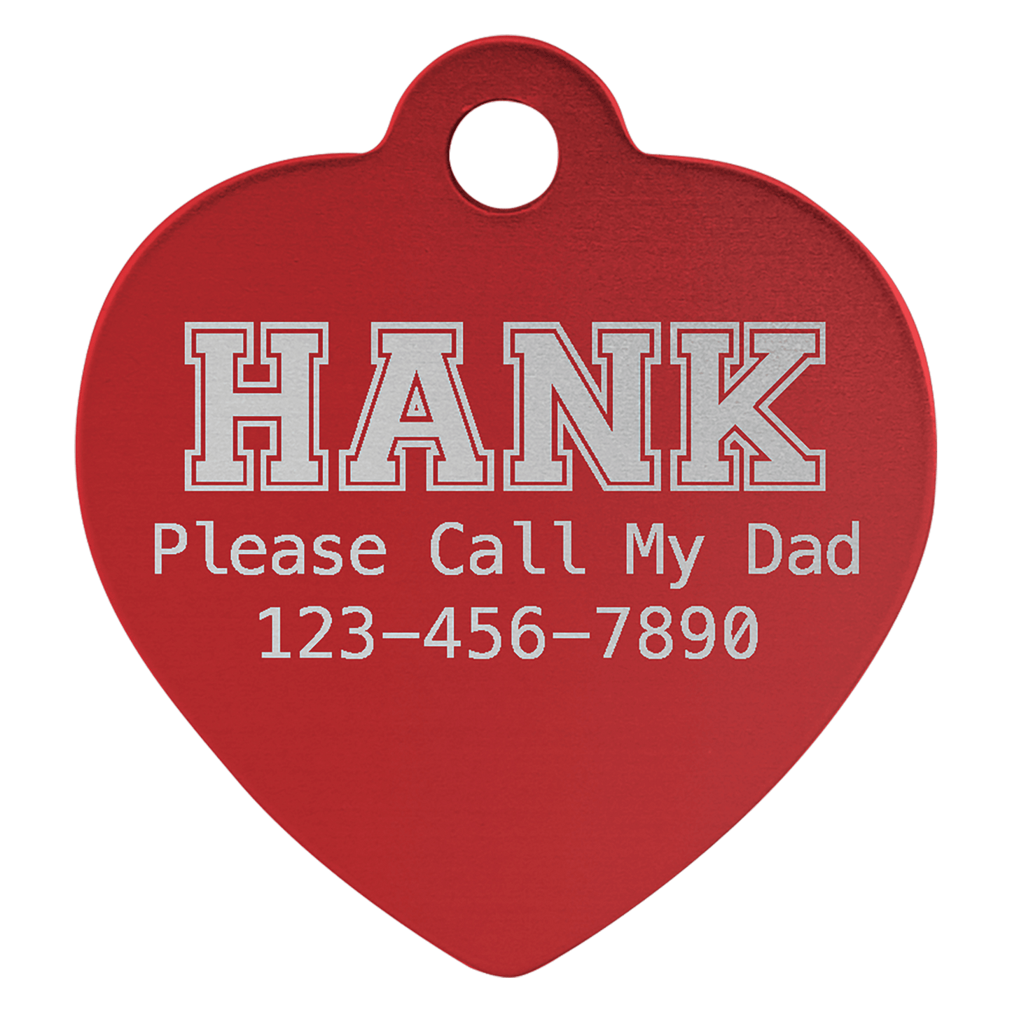 Anodized Aluminum Heart Pet Tag 1"