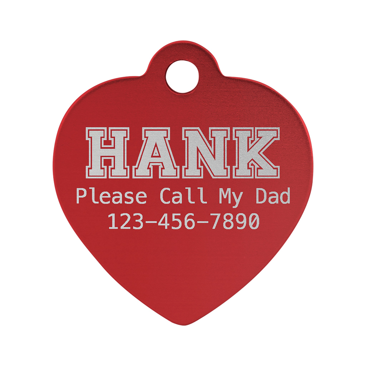Anodized Aluminum Heart Pet Tag 1"