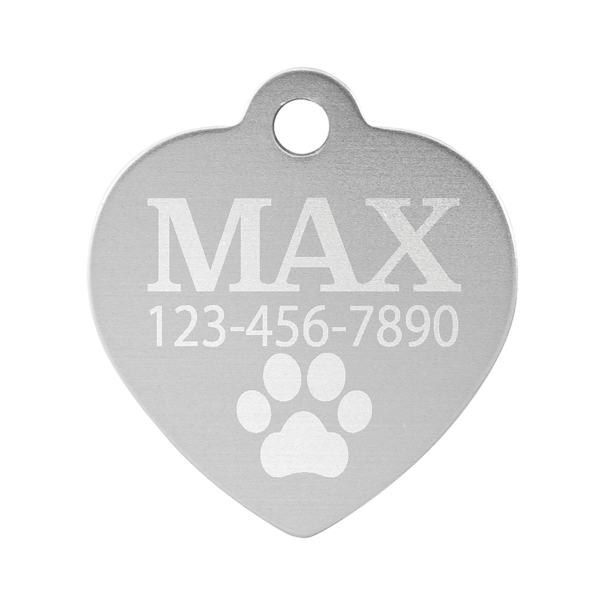 Anodized Aluminum Heart Pet Tag 1"