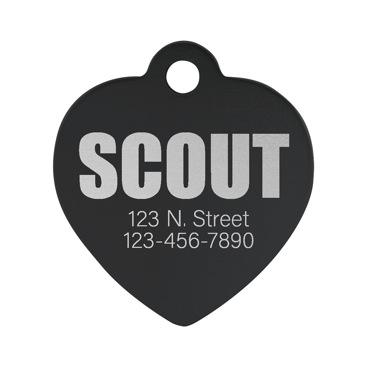 Anodized Aluminum Heart Pet Tag 1.25"