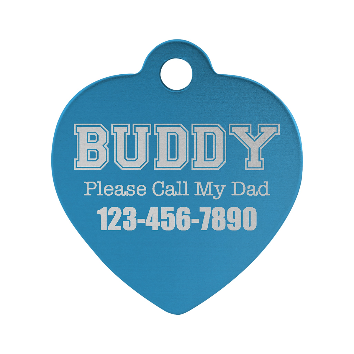 Anodized Aluminum Heart Pet Tag 1.25"