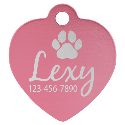 Anodized Aluminum Heart Pet Tag 1.25"