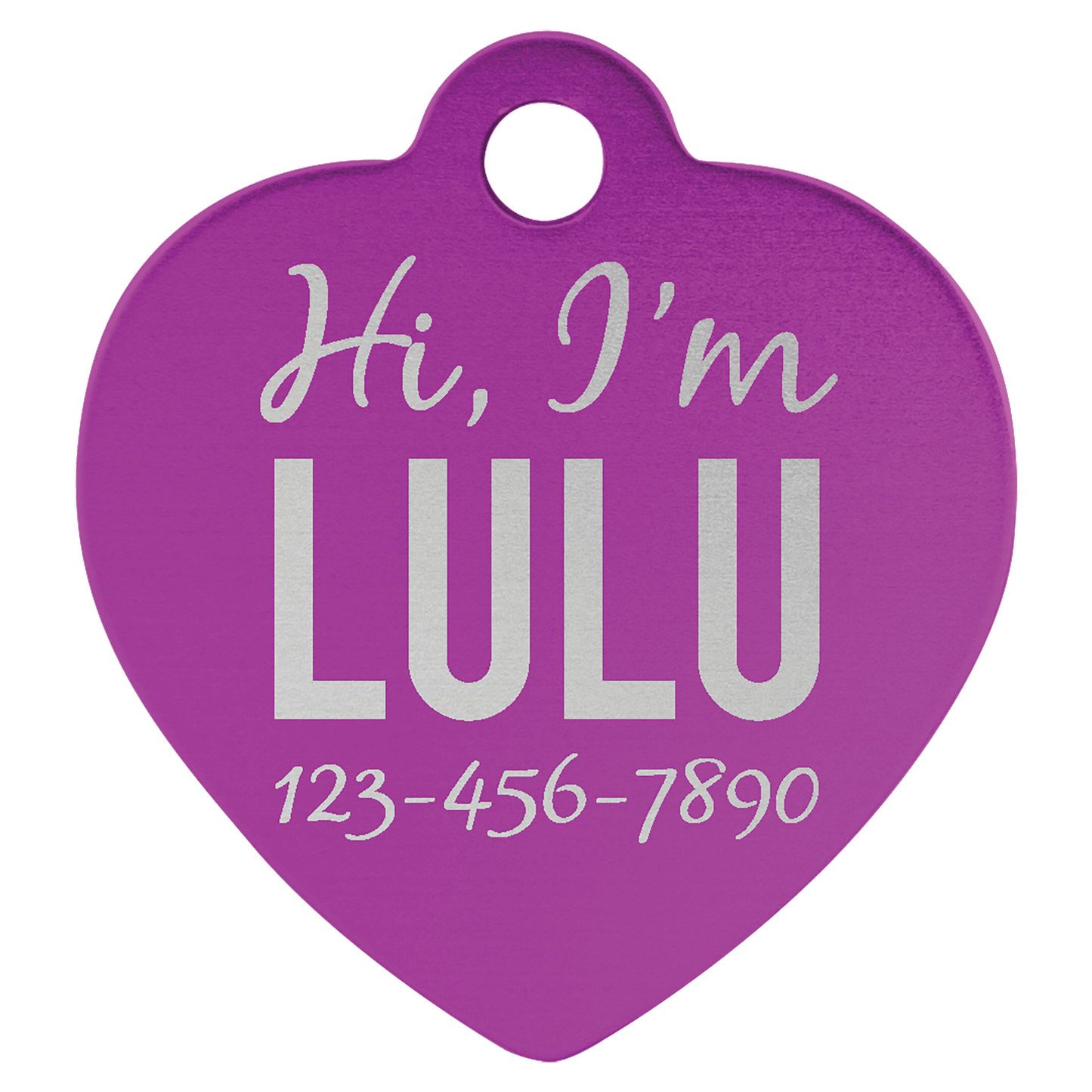 Anodized Aluminum Heart Pet Tag 1.25"