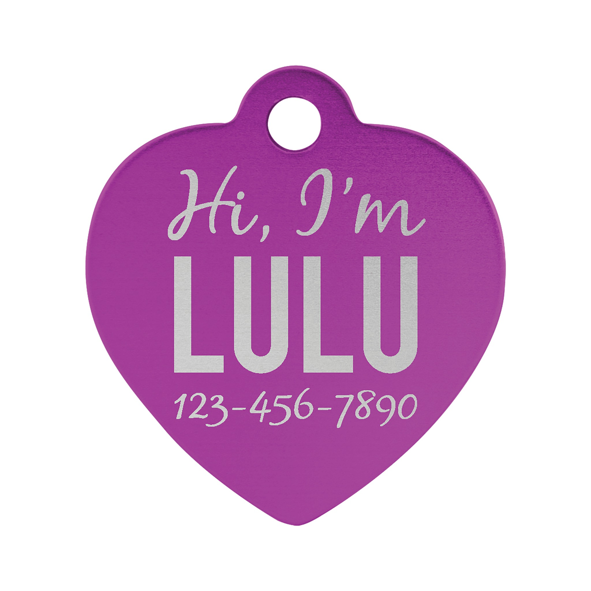 Anodized Aluminum Heart Pet Tag 1.25"