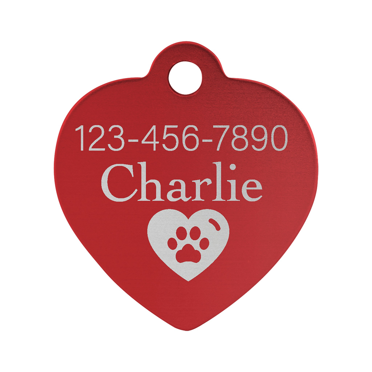 Anodized Aluminum Heart Pet Tag 1.25"