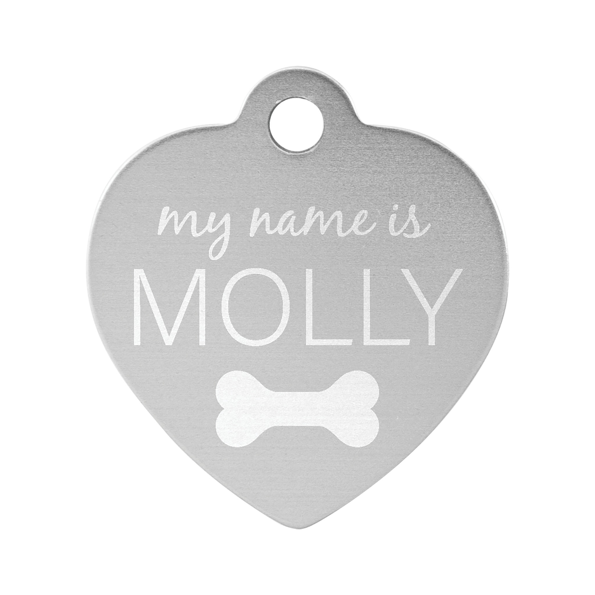 Anodized Aluminum Heart Pet Tag 1.25"