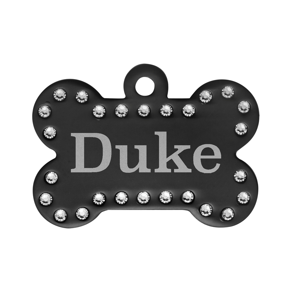 Anodized Aluminum Swarovski Bling Bone Pet Tag 1.5" x 1"