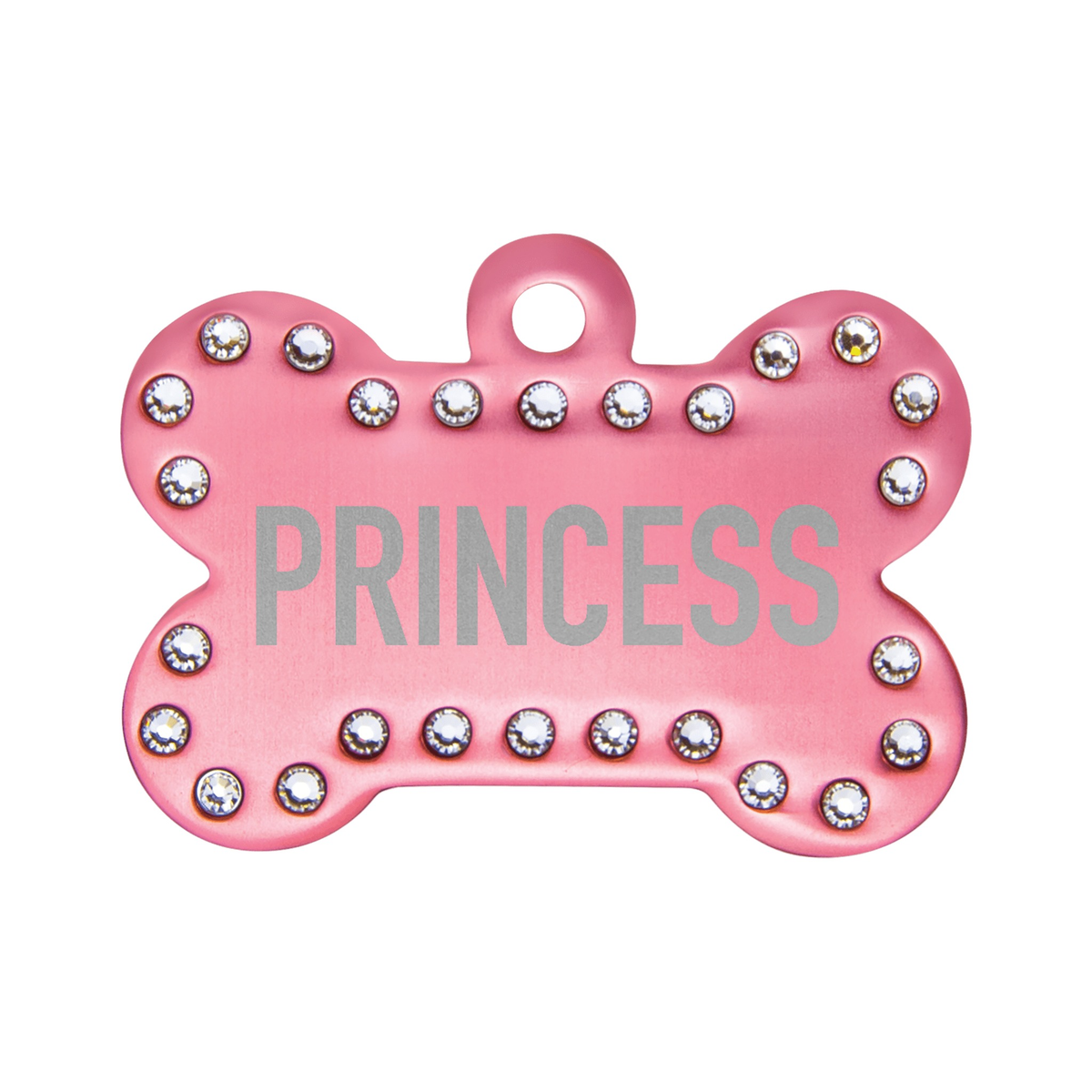 Anodized Aluminum Swarovski Bling Bone Pet Tag 1.5" x 1"