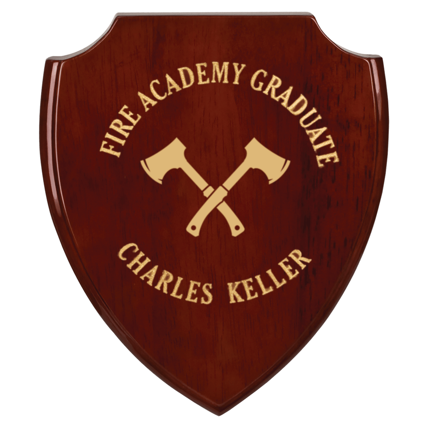 Rosewood Piano Finish Shield Plaque