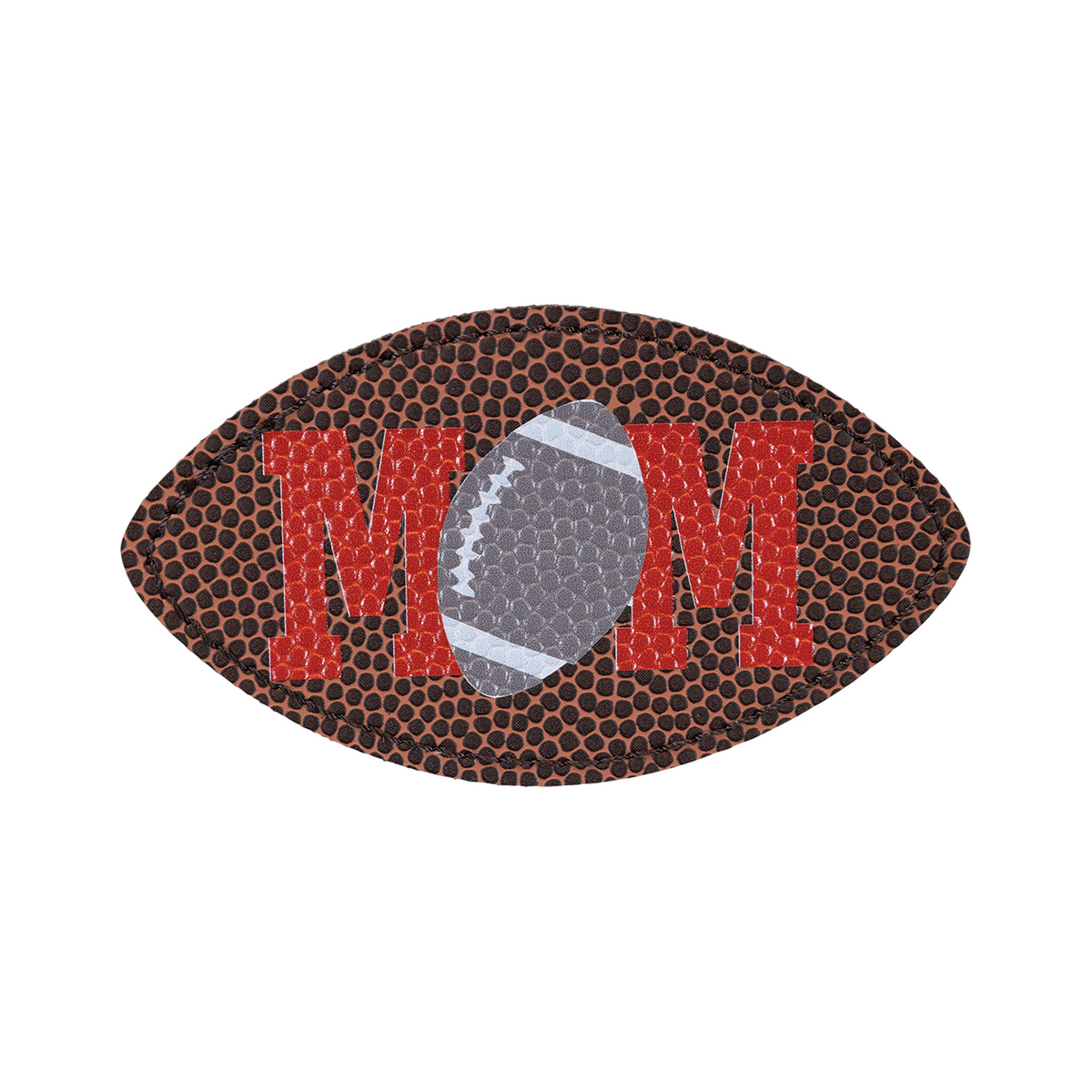 Football Shaped Leatherette Patch with Adhesive, 3.5" x 2"