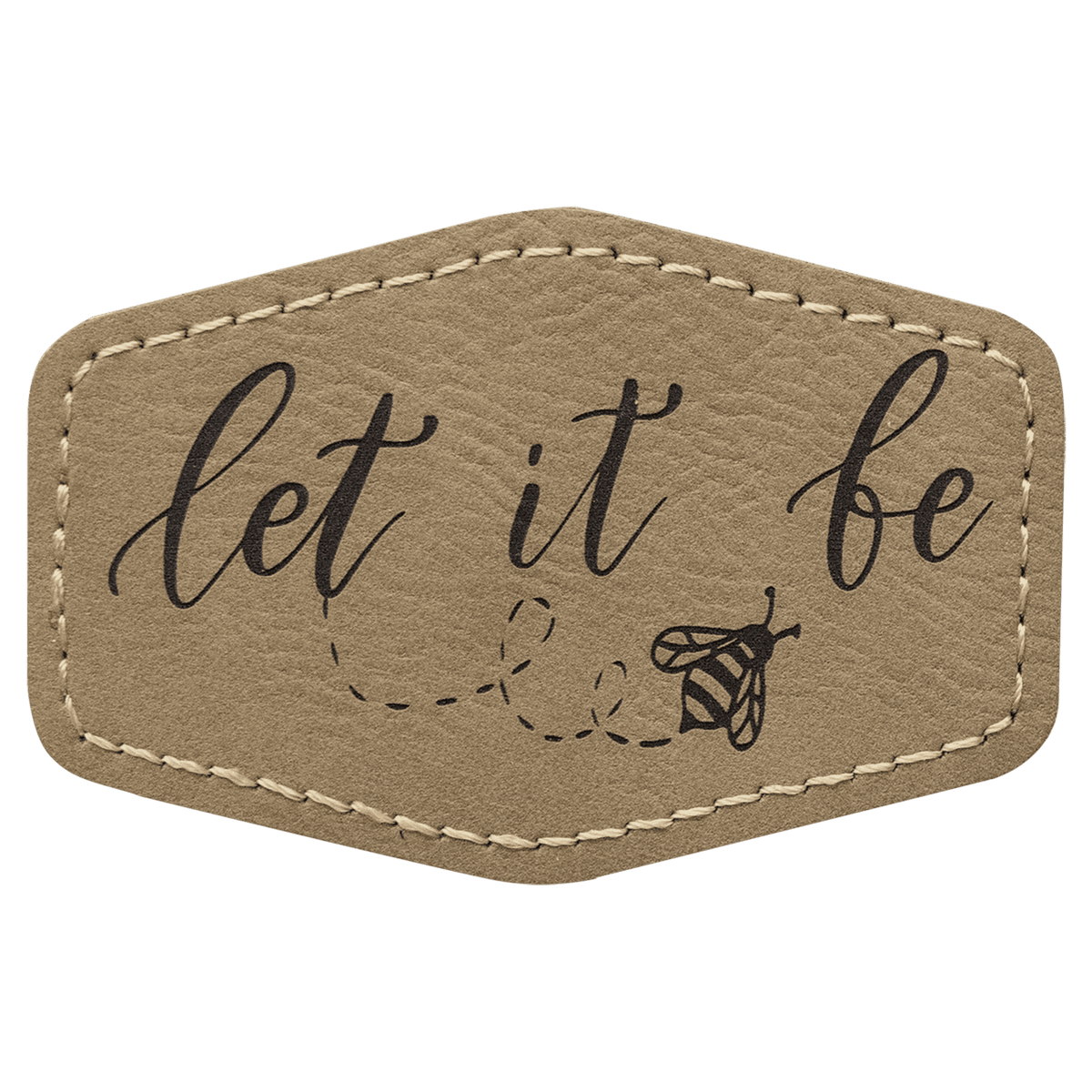 Hex Leatherette Patch with Adhesive 3" x 2"