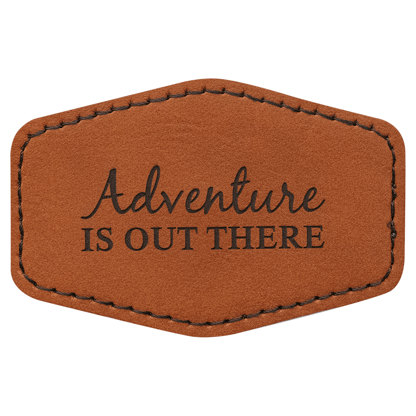 Hex Leatherette Patch with Adhesive 3" x 2"
