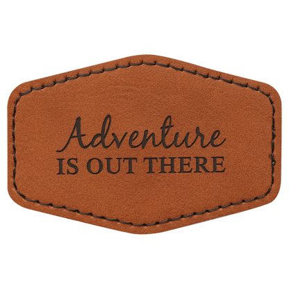 Hex Leatherette Patch with Adhesive 3" x 2"