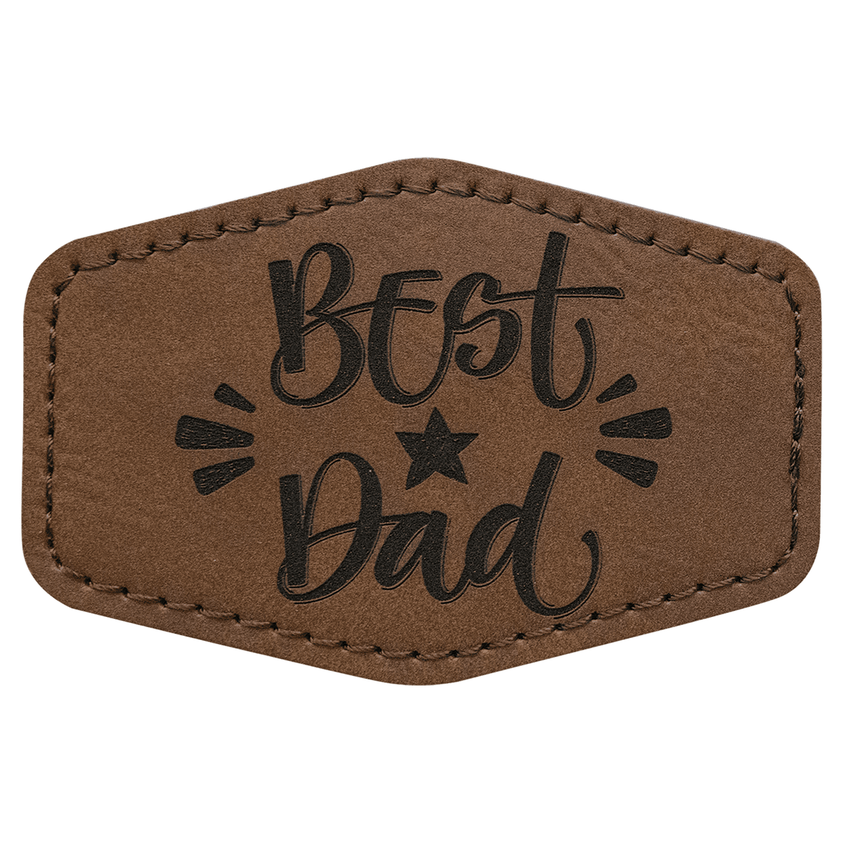 Hex Leatherette Patch with Adhesive 3" x 2"