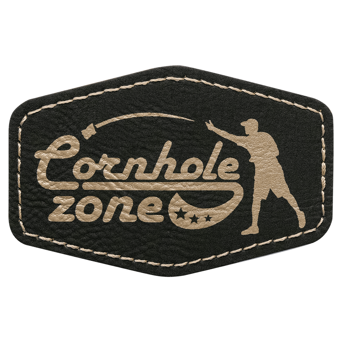 Hex Leatherette Patch with Adhesive 3" x 2"