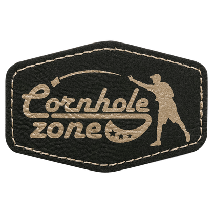 Hex Leatherette Patch with Adhesive 3" x 2"