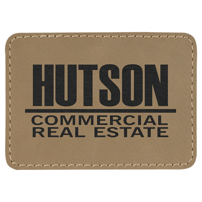 Rectangle Leatherette Patch with Adhesive 3.5" x 2.5"