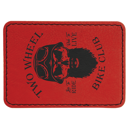 Rectangle Leatherette Patch with Adhesive 3.5" x 2.5"