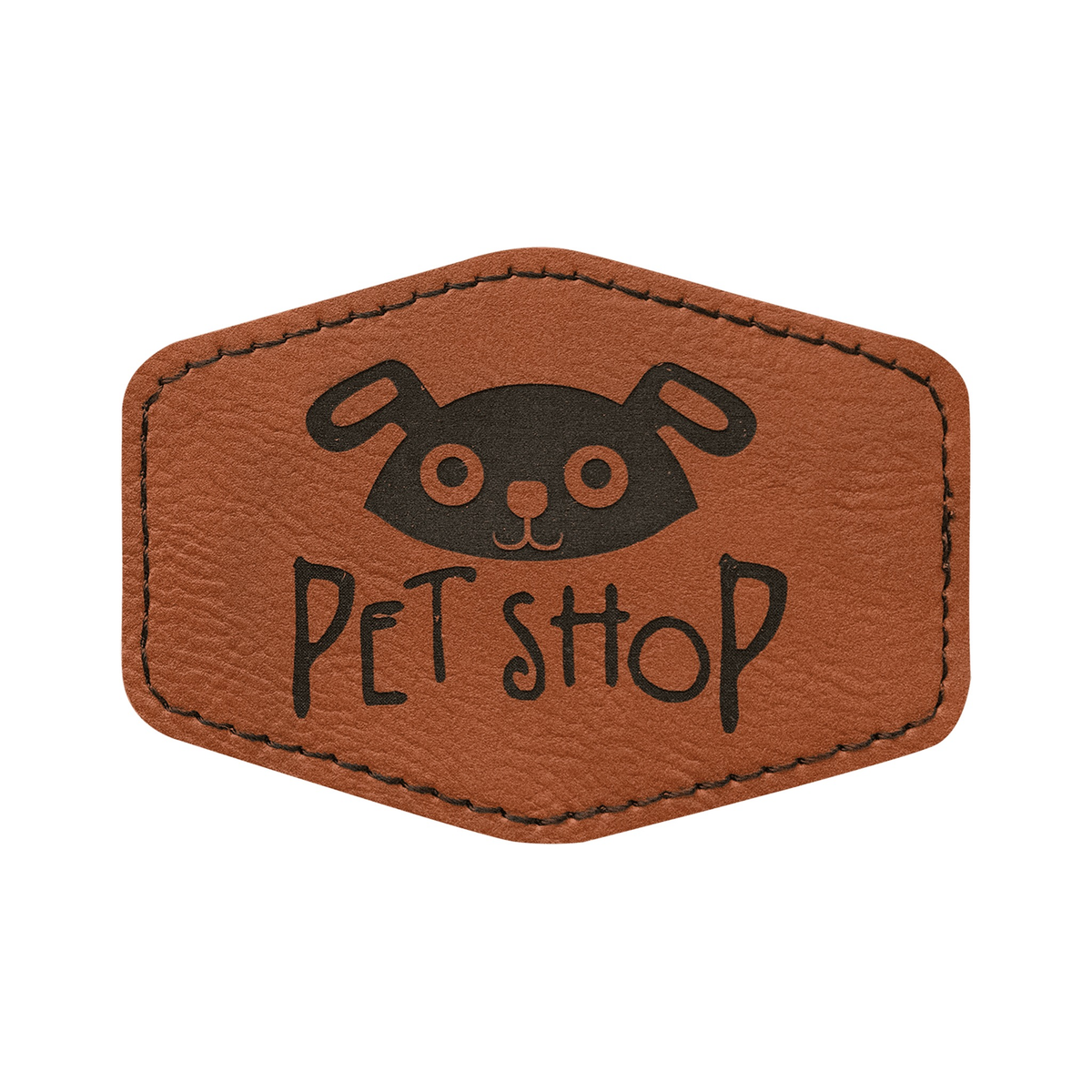 Hex Leatherette Patch with Adhesive 3.5" x 2.5"