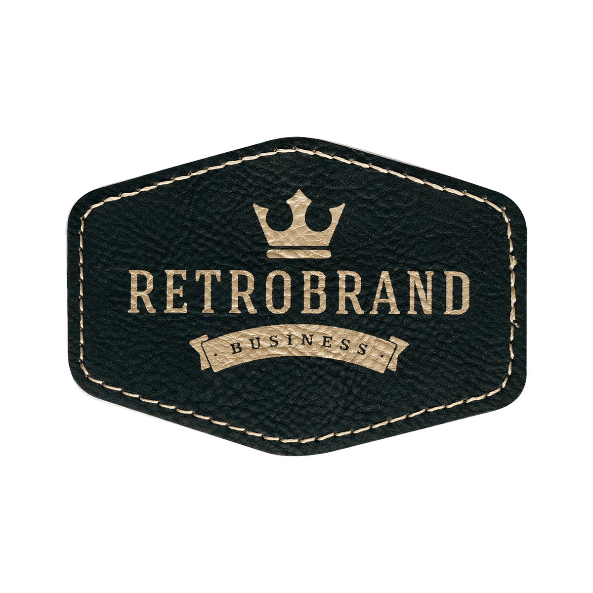 Hex Leatherette Patch with Adhesive 3.5" x 2.5"