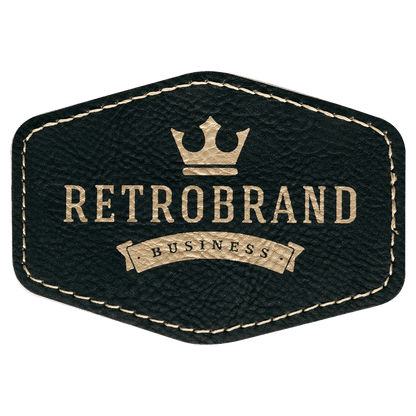 Hex Leatherette Patch with Adhesive 3.5" x 2.5"