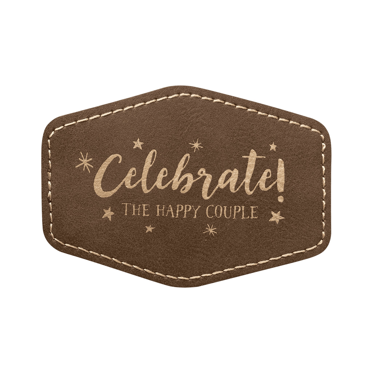 Hex Leatherette Patch with Adhesive 3.5" x 2.5"