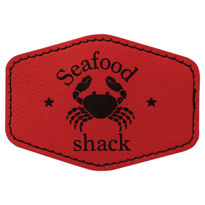 Hex Leatherette Patch with Adhesive 3.5" x 2.5"