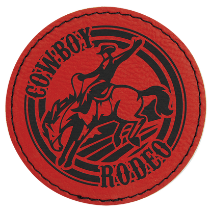 Round Leatherette Patch with Adhesive 3"
