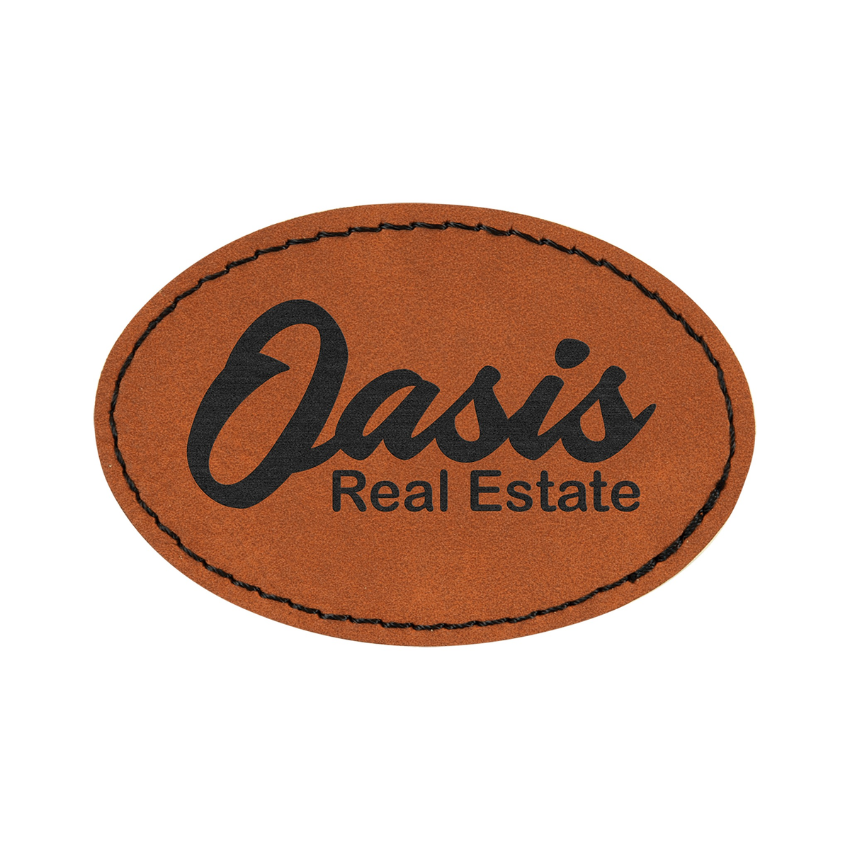 Oval Leatherette Patch with Adhesive 3" x 2"