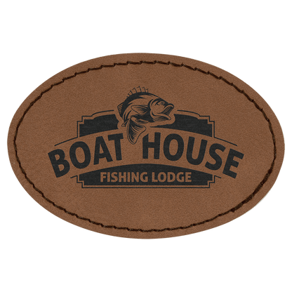 Oval Leatherette Patch with Adhesive 3" x 2"