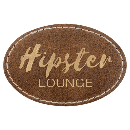Oval Leatherette Patch with Adhesive 3" x 2"