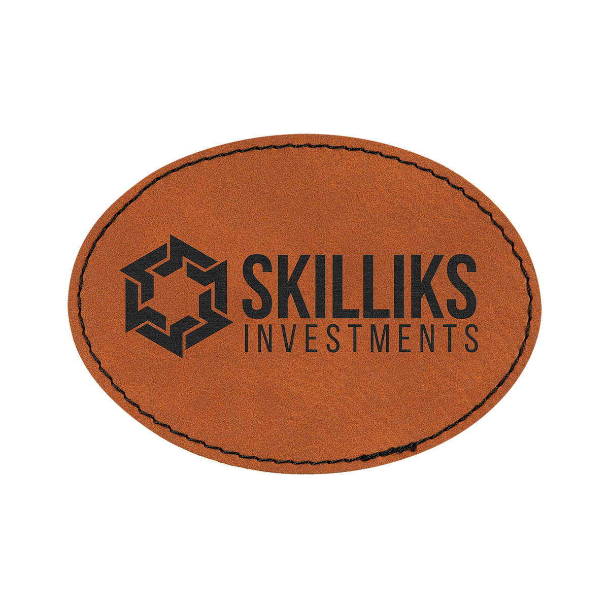 Oval Leatherette Patch with Adhesive 3.5" x 2.5"