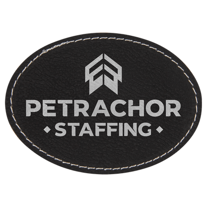 Oval Leatherette Patch with Adhesive 3.5" x 2.5"