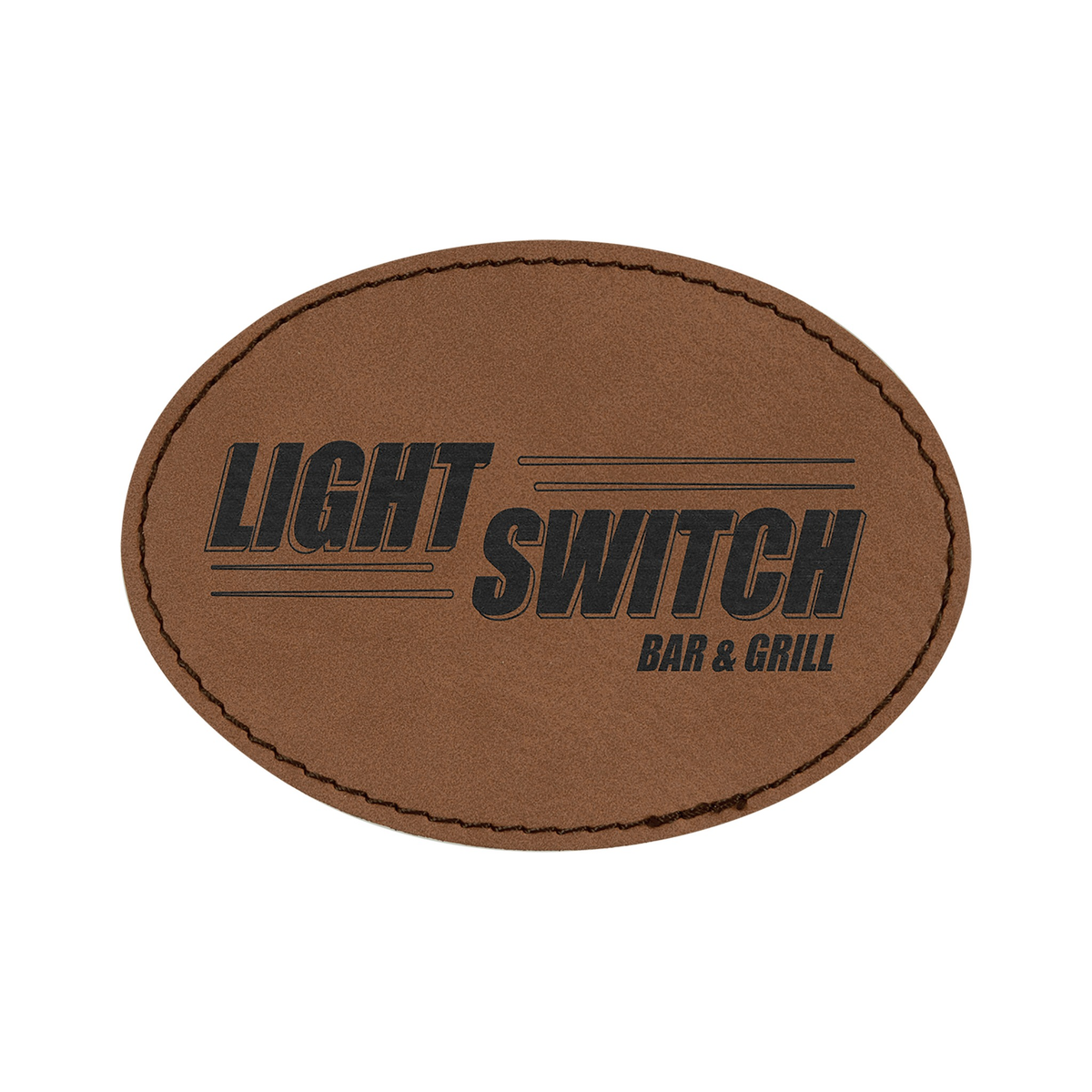 Oval Leatherette Patch with Adhesive 3.5" x 2.5"