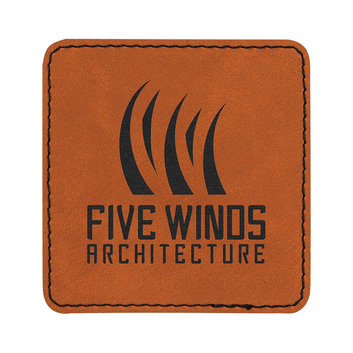 Square Leatherette Patch with Adhesive 3"